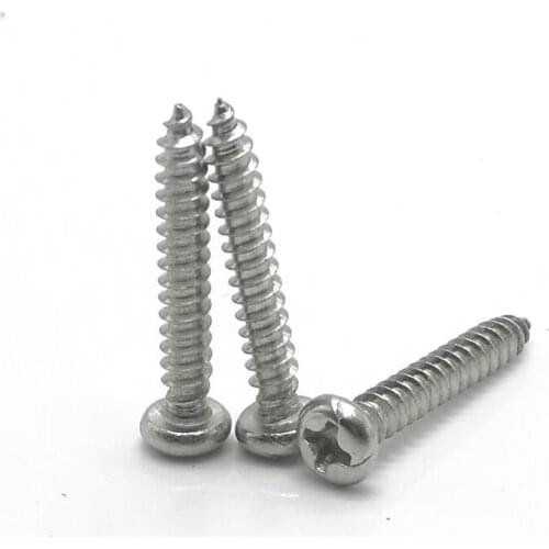 50pcs 100PCS M1 m1.2 m1.4 m1.7 m2 m3 GB845 stainless steel electronic screw cross phillips round pan head self tapping screw