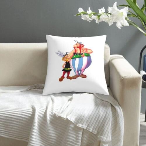 Asterix Obelix pattern print Cushion Cover Decorative Pillowcase Chair Seat Square Car Pillow Cover Home Living Textile
