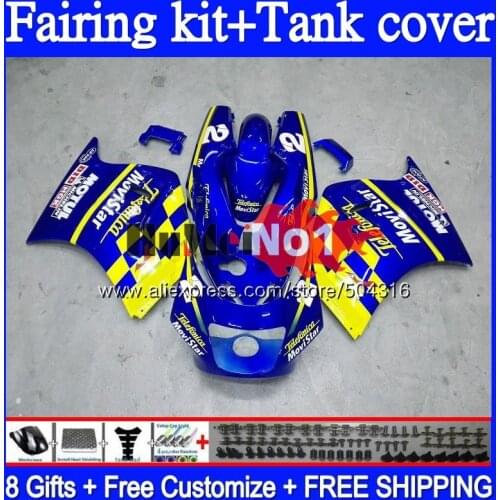 +Tank For SUZUKI RGV 250 VJ22 RGVT250 SAPC 1995 1996 97 98 91MC.69 RGV-250 VJ23 23 RGV250 95 96 1997 1998 Movistar Blue Fairings