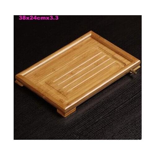 Bamboo tea tray bamboo tea table office tray simple tray drainage home saucer small bamboo tray