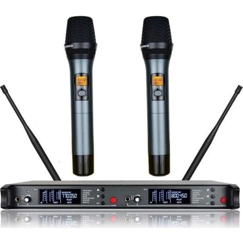 Bolymic Dual Wireless microphone uhf True Diversity stage performance karaoke Professional Microphone cordless For Church School