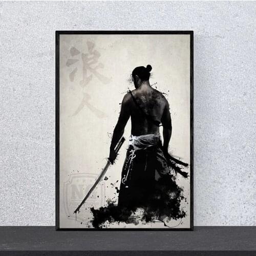 Armored Samurai Japan Anime Canvas Painting on The Wall Artwork Posters and Prints Wall Pictures for Living Room Home Decoration
