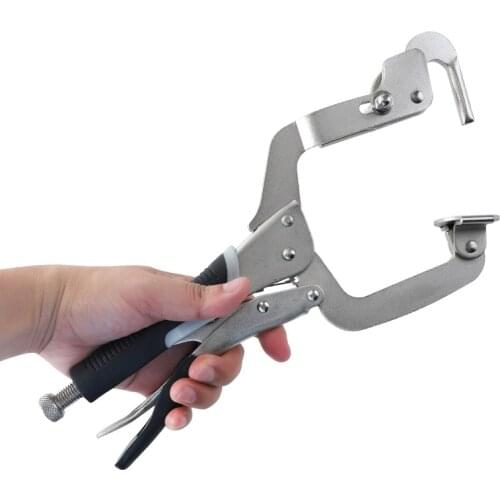 Woodworking 12 Inch C Clamp Adjustable Right Angle 2IN1 Clamp Table Vise Grip Tool Welding Carpentry Tool Grip Locking Plier
