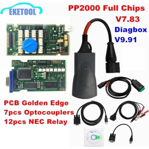 Professional Full Chips Lexia3 PP2000 Newest Diagbox V7.83 Golden Edge 12pcs Relay 7pcs Optocouplers Lexia PP2000 Lexia-3