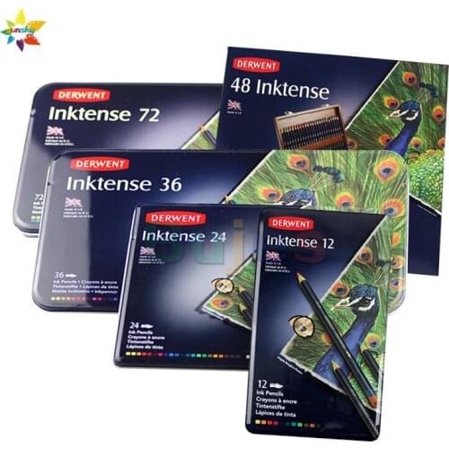 6 12 24 36 72 UK Derwent Colored Pencils Inktense color Pencil multicolor Drawing set Lapis De cor Metal Tin Artist Painting pen