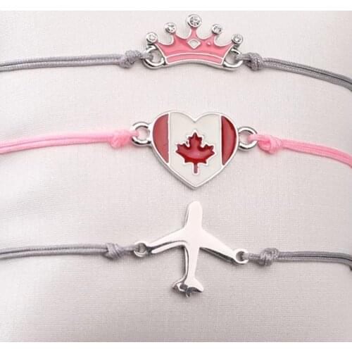 Handmade elastic rope weaving airplane crown letter jewelry simple bracelet Japanese and Korean fashion student couple браслет