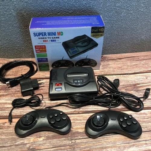 SG816 Super Retro Mini TV Video Game Console For Sega Mega Drive MD 16BIT 86 Games 8 BIT 605 Different Built-in Games 2 Gamepads