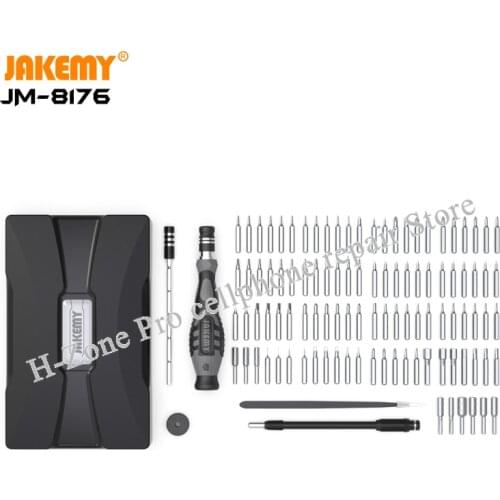 JAKEMY JM-8176 106-in-1 Precision Screwdriver Set Torx Hex Slotted Phillips & More Bits Repair Tools CR-V Bits Screw Driver