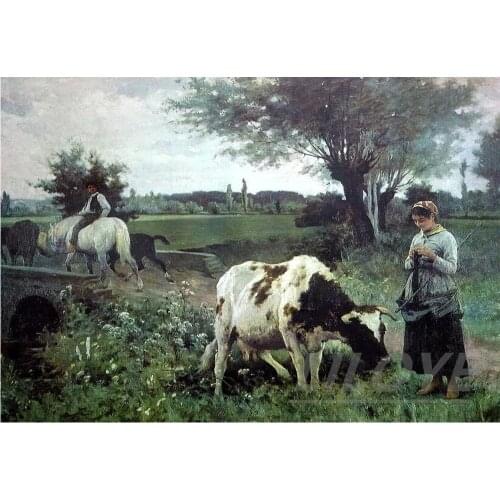 Barbizon School 5D DIY Diamond Painting Full Square Round 3D Embroidery Pictures Paste Rhinestones Cross Stitch Kits Decor DF619