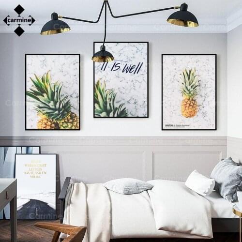 Pineapple Fruit Canvas Painting Yellow Modern Foods Posters Hd Print Wall Art Picture for Restaurant Kitchen Room Decor No Frame