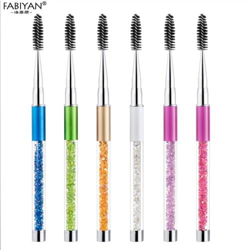 Makeup Brushes Extension Eyelash Eyebrow Mascara Wands Spiral Rhinestone Applicator Spoolers Eyes Cosmetic Comb Tools 6 Colors