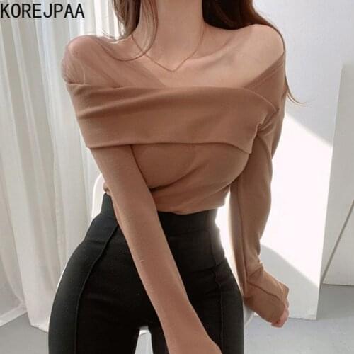 Женские пуловеры с открытыми плечами Korejpaa China At AliExpress