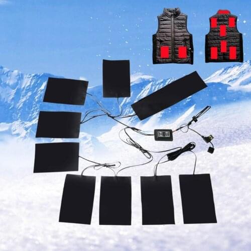 USB Warm Paste Pads Fast-Heating Carbon Fiber Heating Pad Safe Heating Winter Warmer Electric Pad For Cloth Vest Jacket