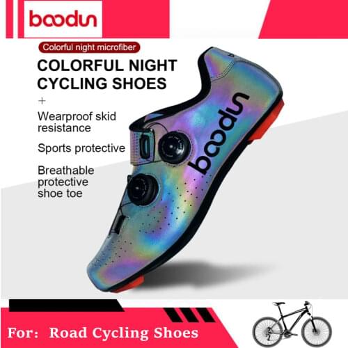 2020 New road cycling shoes professional racing road bike bicycle sneakers dazzle color ultralight breathable self-locking shoes