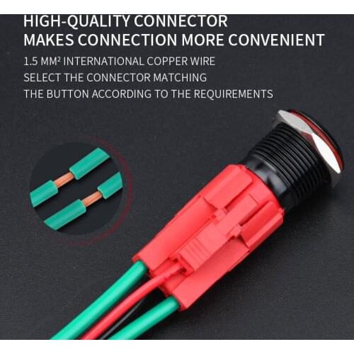 16mm metal push button 1NO domed Momentary Switch round high flat head Led reset switch Push Button Switch