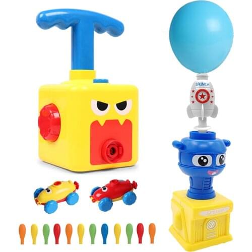 NEW Power Balloon Launch Tower Toy Puzzle Fun Education Inertia Air Power Balloon Car Science Experimen Toy for Children Gift