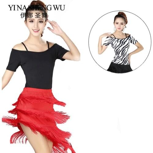 New Latin Dance Practice Top Dance Practice Clothes Off-shoulder Latin Dance Practice Performance Clothing Long Short Sleeves
