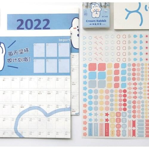 F3MA 2022 Learning Calendar Creative Wall Stickers Learning Calendar Creative Wall Stickers with Sticker Dots Stationery