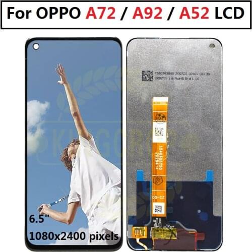 Original Black 6.5 ” For Oppo A72 A92 A52 CPH2069 CPH2067 LCD Display PADM00, PDAM10 Touch Screen Digitizer Assembly