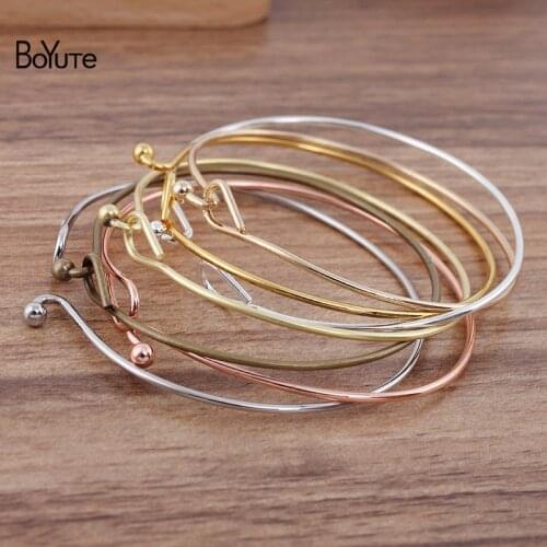 BoYuTe (20 Pieces/Lot) 64*1.4MM Metal Brass Simple Bracelet Handmade Materials Diy Jewelry Accessories Wholesale