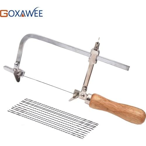 GOXAWEE Adjustable Saw Frame from 10mm to 130mm Jeweller Saw Bow for Art Hobby Hand Tools Woodworking Wood Hacksaw Frame