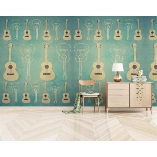 Beibehang Custom wallpaper Mural Nordic modern high quality creative guitar musical instrument photo wallpaper for walls 3 d