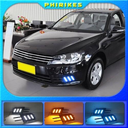 LED DRL LED Daytime Running Light replace Fog Lamp Cover for Volkswagen Bora 2013 2014 2015 12V Day Lights