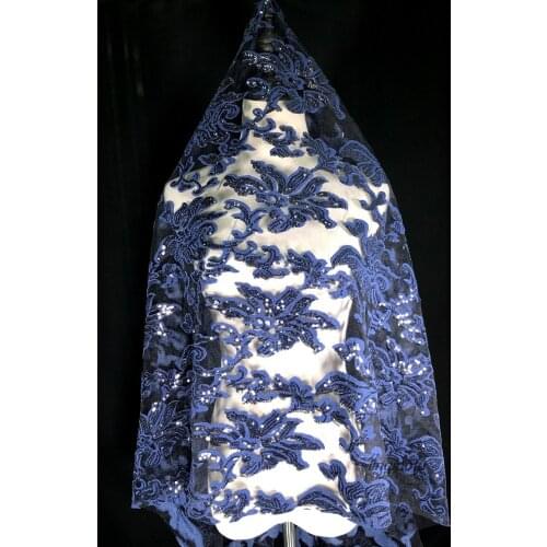 Navy blue clothing womens dress wedding dress fabric, high-end wedding dress clothing lace fabric