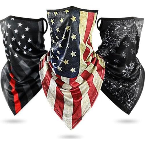 Triangle Bandana Face Scarves Ice silk Motorcycle Mask Mens Skull Cap Balaclava Headwrap Outdoor Running Cycling Sports Scarves