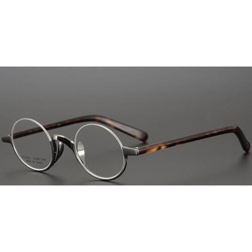 Japanese Hand-Made Pure Titanium Men Glasses Frames Semi-rim Retro Round Optical Myopia Women Eyeglasses Lightweight Spectacles