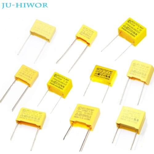 275V X2 Safety Capacitor Pitch 10/15/22mm Polyester Film Capacitor Yellow Square Capacitance 102K 333K 154K 222K 472K 683K