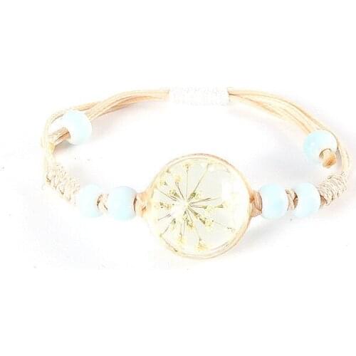 1@# New Style Hologram Bracelet Women Bracelets Glass Ball Color Flower Plants for Women Bracelets Creative Gifts Dropshipping