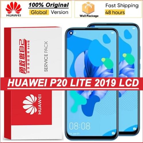 100% Original 6.4'' Display with frame For Huawei P20 Lite 2019 Full LCD Touch Screen Digitizer Assembly Repair Parts