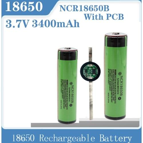 100% Original Protected 18650 NCR18650B Rechargeable Li-ion battery 3.7V With PCB 3400mAh For Flashlight 18650 batteries use