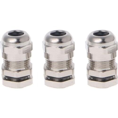 3PCS Stainless Steel PG7 3.0-6.5mm Waterproof Connector Metal Fixing Cable Gland Dropshipping