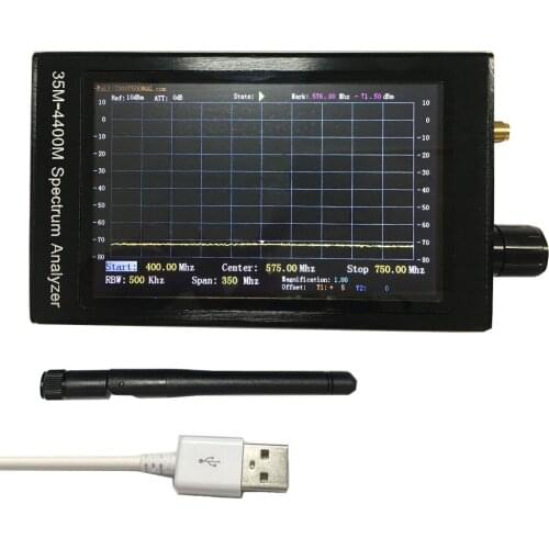 35MHZ-4400MHZ RF Spectrum Analyzer with 4.3" Color LCD For Walkie Talkie Toy Remote Control 2.4G WiFi