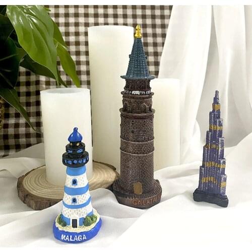 3D Sightseeing Tower Lighthouse Silicone Mold DIY Candle Plaster Resin Handmade Making Mould Building Decoration Ornament