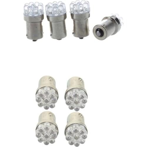 4 x 1156 Lamp Bulb BA15S P21W 9 LEDs 12V White & 4 x 1157 BA15S 9 LED Car Park Light Brake Light Flasher Red 12V