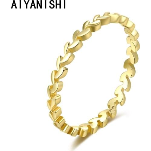 AIYANISHI Original Real Pure 925 Sterling Silver Band Rings For Women Men Simple Couple Ring Smooth Wedding Band For Lovers Gift