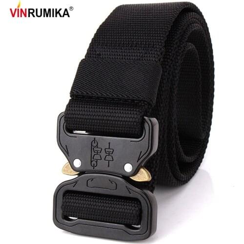 US Army SWAT Combat Tactical Belt Men Thicken Metal Buckle Nylon Military Belts Heavy Duty Molle Carry Survival Belt Width 3.8cm