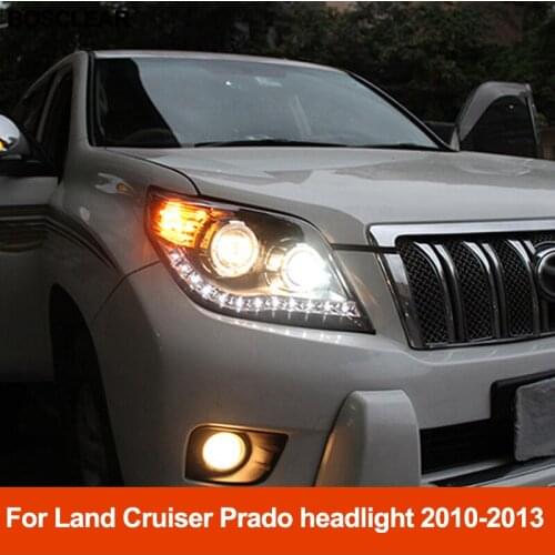 Car Styling for Toyota Land Cruiser Prado Headlights 2010 2011 2012 2013 Prado LED Headlight DRL Lens Double Beam H7 HID Xenon
