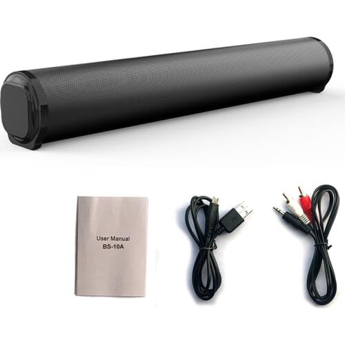 10W Wireless Bluetooth Soundbar Stereo Speakers Home Theater Audio TV Sound Bar Surround Sound Column Dual Subwoofers BS10A