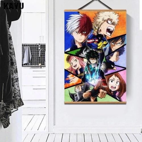Boku No Hero My Hero Academia Anime Poster Canvas Art Prints 3D Wall Hanger Painting Home Decor Bedroom Picture Magnetic Frame