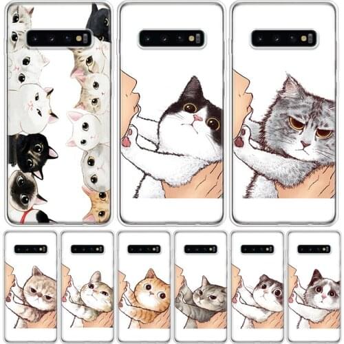 Kiss lovely Cats Phone Case For Samsung Galaxy S10 S21 S20 FE Ultra Note 10 9 8 S9 S8 S7 Plus Lite Pro + J4 J6 Coque Capa