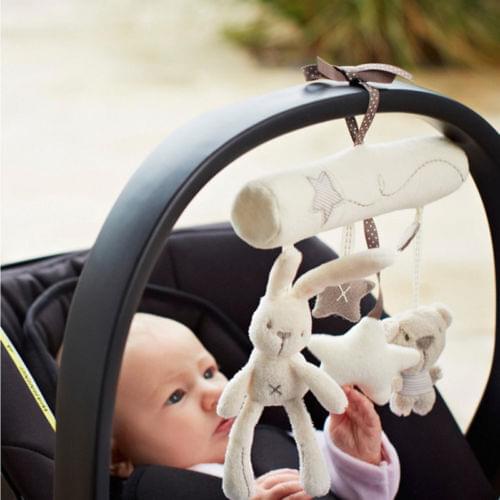 Toddler Baby Newborn Cradle Toy Hanging Pendant Rattle Baby Plush Soft Toy Cute Animal Rabbit Musical Mobile Products