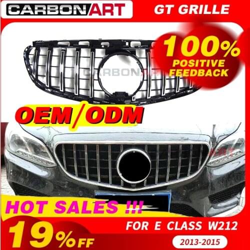 E Class W212 GT Grill Vertical Grille For Mercede E Class Facelift Only 2014-2015 ABS Mesh E260 E300 E350 GT grill