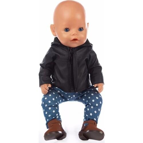 Doll Clothes Accessories Hot Sale Born Baby Fit 18 inch 40-43cm Red black pink Blue Doll leather For Doll Birthday Festival Gift