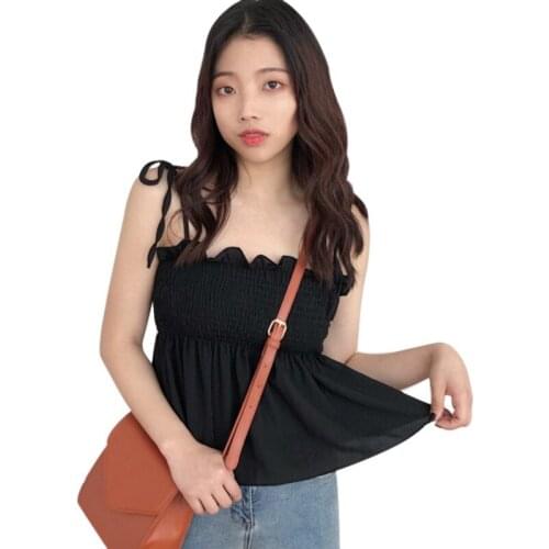 Summer Korean Style Tank Tops Sweet Fashion Cute Slim Wrapped Chest Sleeveless Camisole Vest