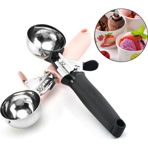 Ice Cream Scoop Stainless Steel Ice Cream Spoon Metal Icecream Cookie Scoop Melon Fruit Baller Ice Ball Maker Kitchen Tools