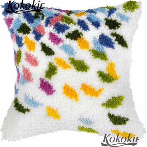 Diy pillowcase embroidery Latch hook kits Cross Stitch Needlework set Crocheting Rug Patchwork Pillowcase 3d carpet cushion
